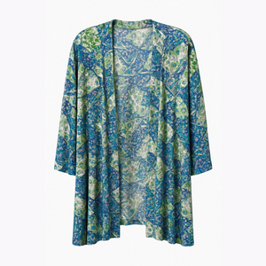 Travel Elements Abstract Patterned Open Front Cardigan /Jacket